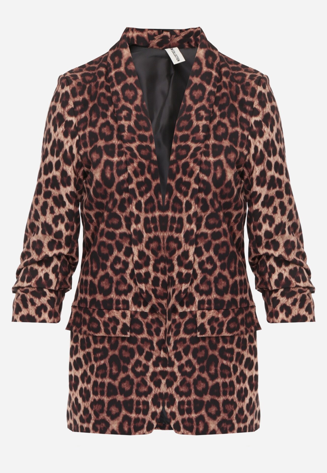 new collection Sacou Maro cu mâneci 3/4 cu imprimeu leopard tip cutie Tormille