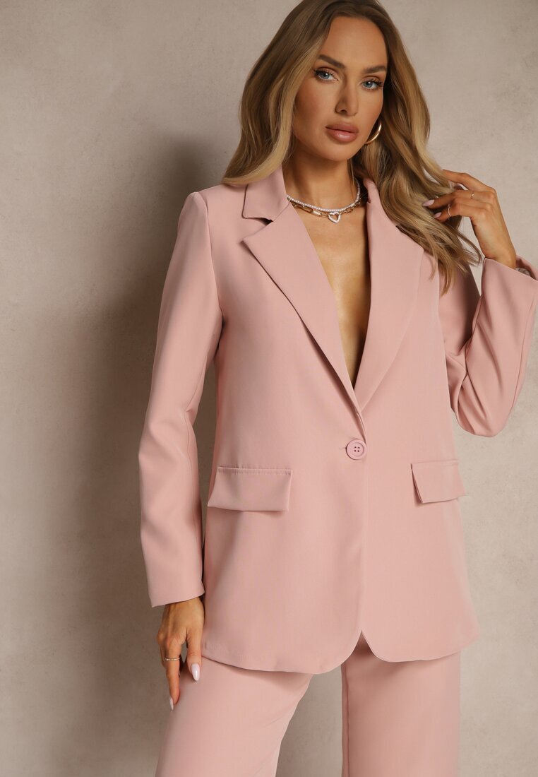 new collection Sacou Roz Pătrat cu Imitație de Buzunare Vivisae