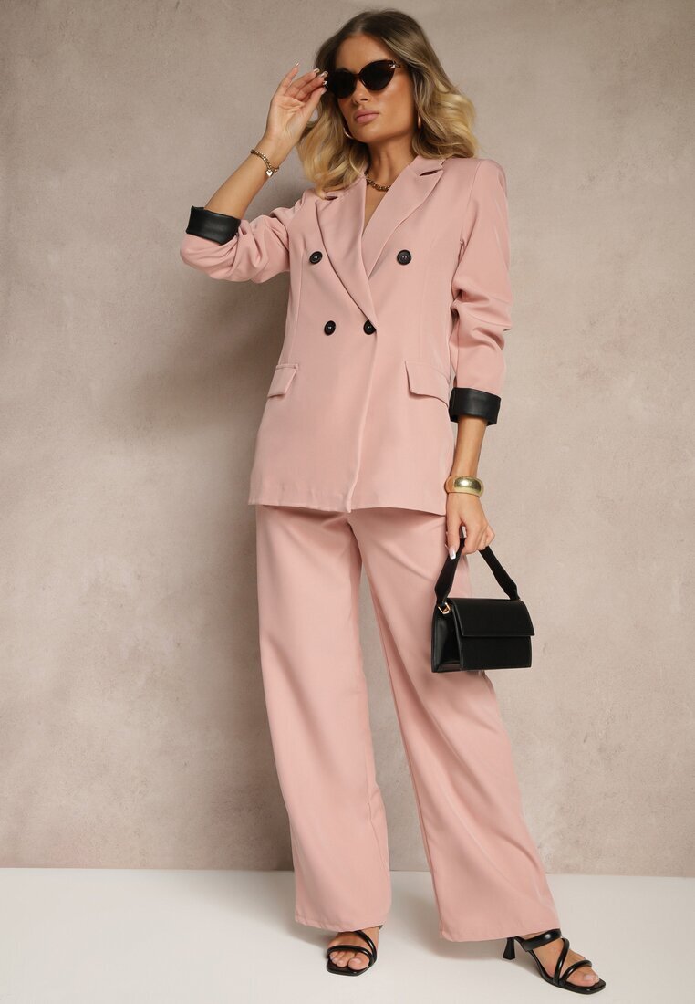 new collection Sacou Taliat Roz Decorat cu Revere Evelhiria