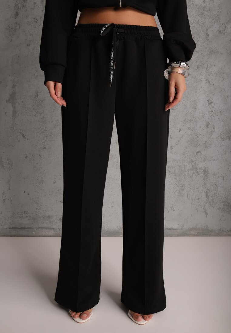 new collection Set de Trening Negru din Bumbac Bluză cu Fermoar și Pantaloni Teviora