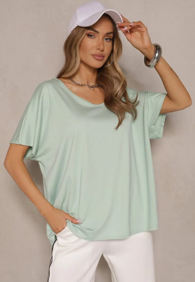 new collection Tricou verde deschis cu viscoză stil liliac Liofala