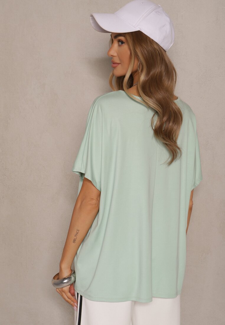 new collection Tricou verde deschis cu viscoză stil liliac Liofala