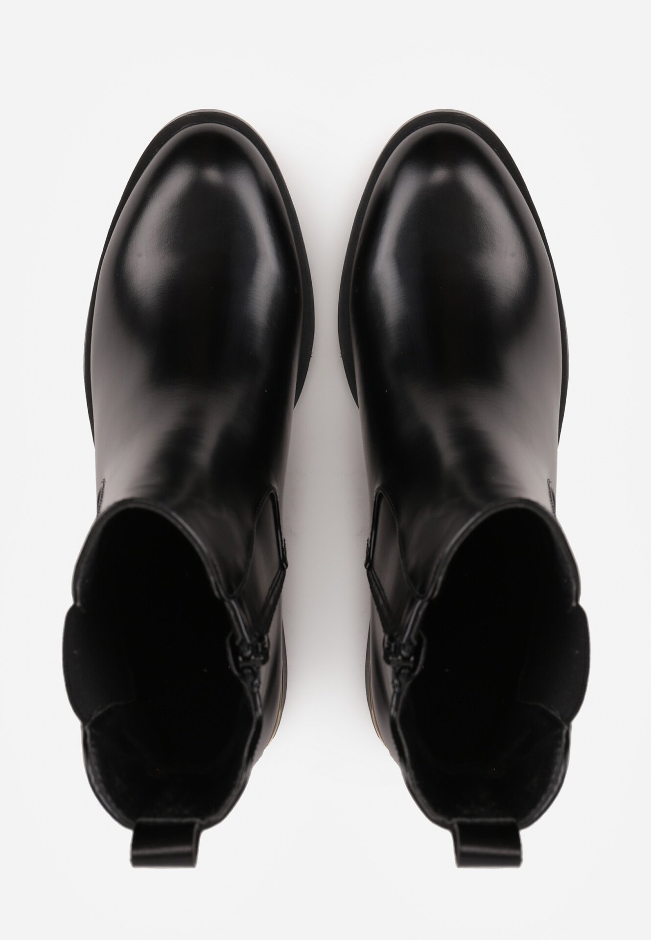 orena paris Botine Chelsea cu detaliu metalic Bobene Negre