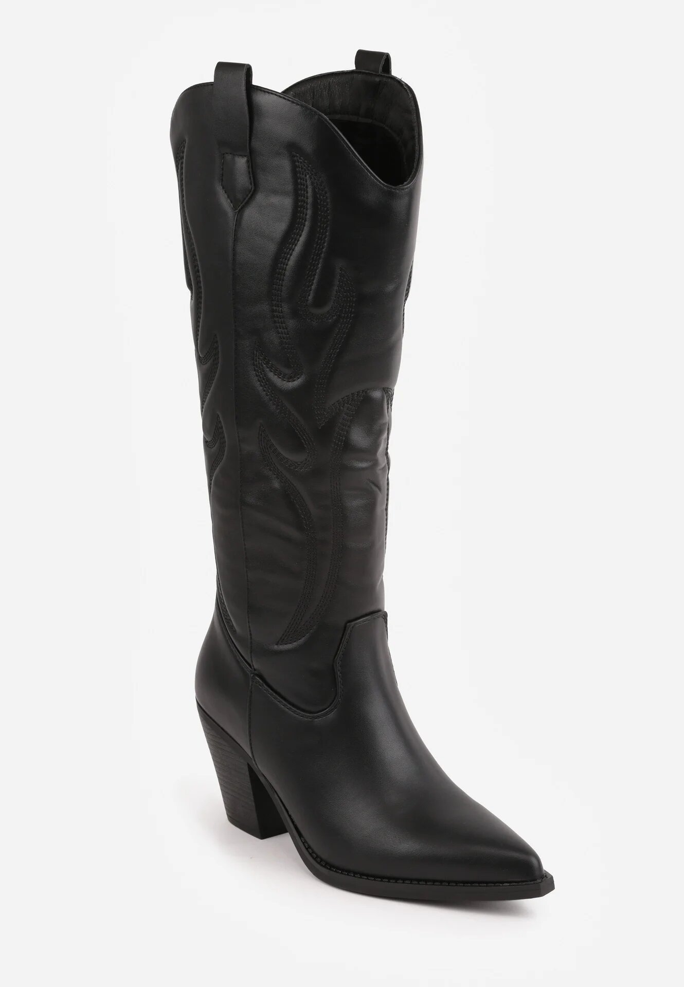 orena paris Cizme Western în stil cowboy cu toc și cusături Ifuna Negre