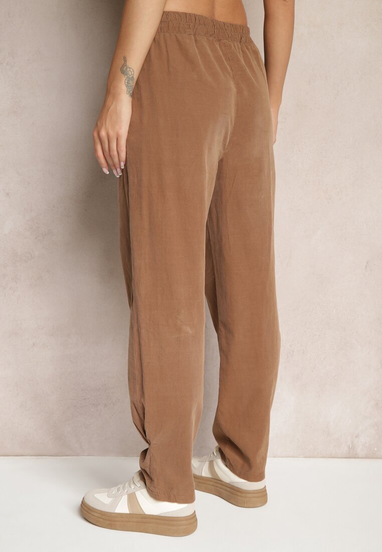 palma Pantaloni Maro din Bumbac High Waist Galili