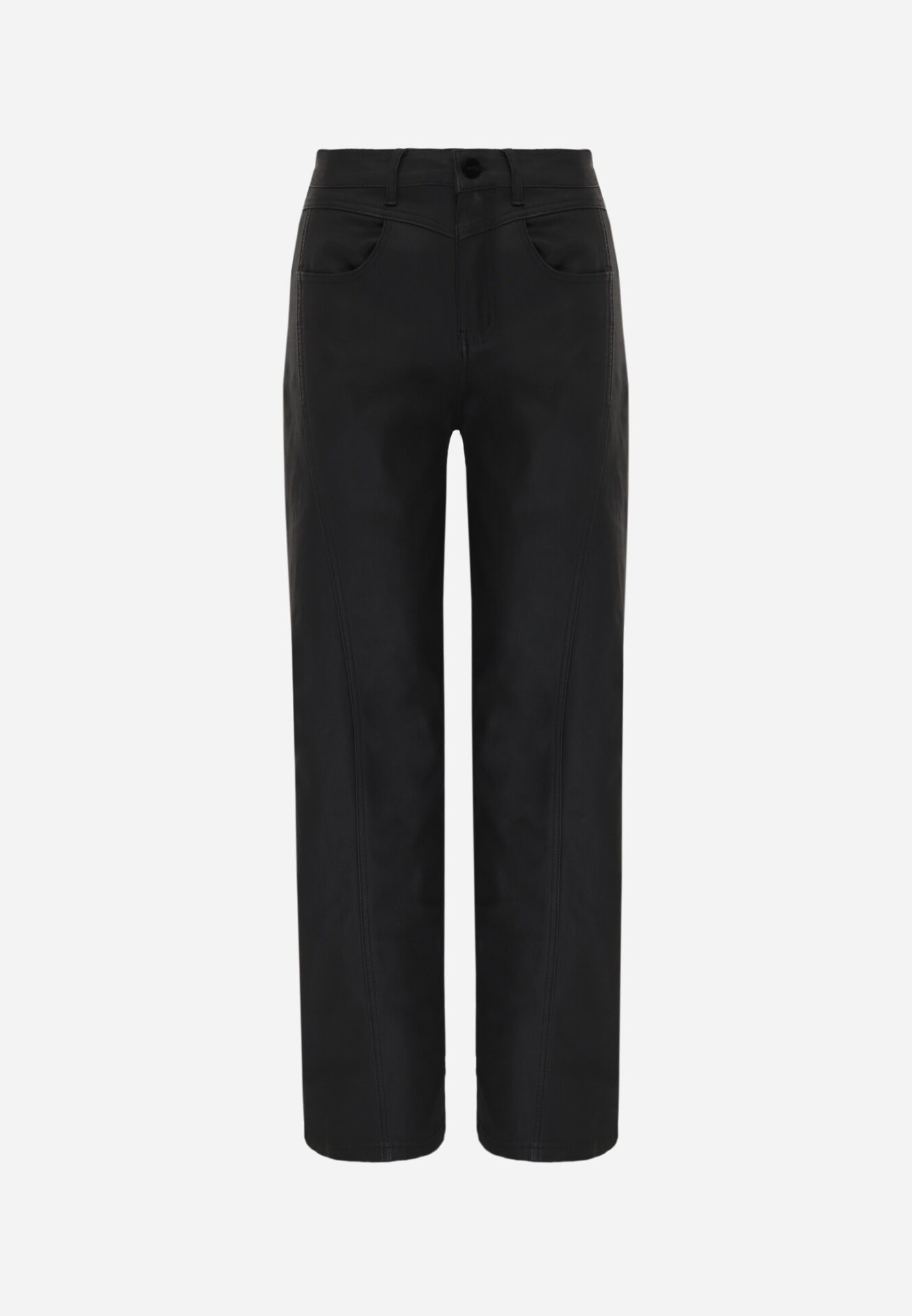  Pantaloni cerati croi drept Pirette Negri