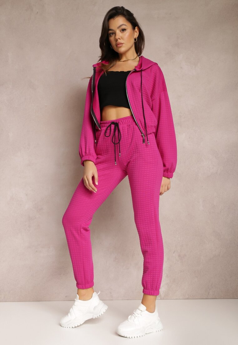  Pantaloni de trening Roz cu Imprimeu în relief Alase