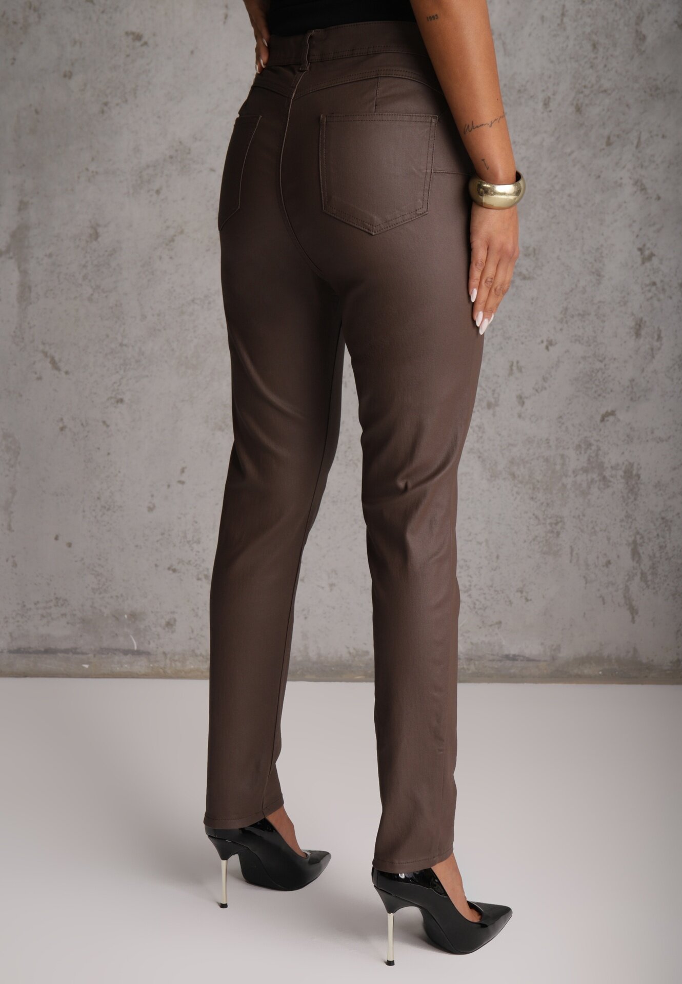  Pantaloni Maro închis Skinny Push Up Zilli