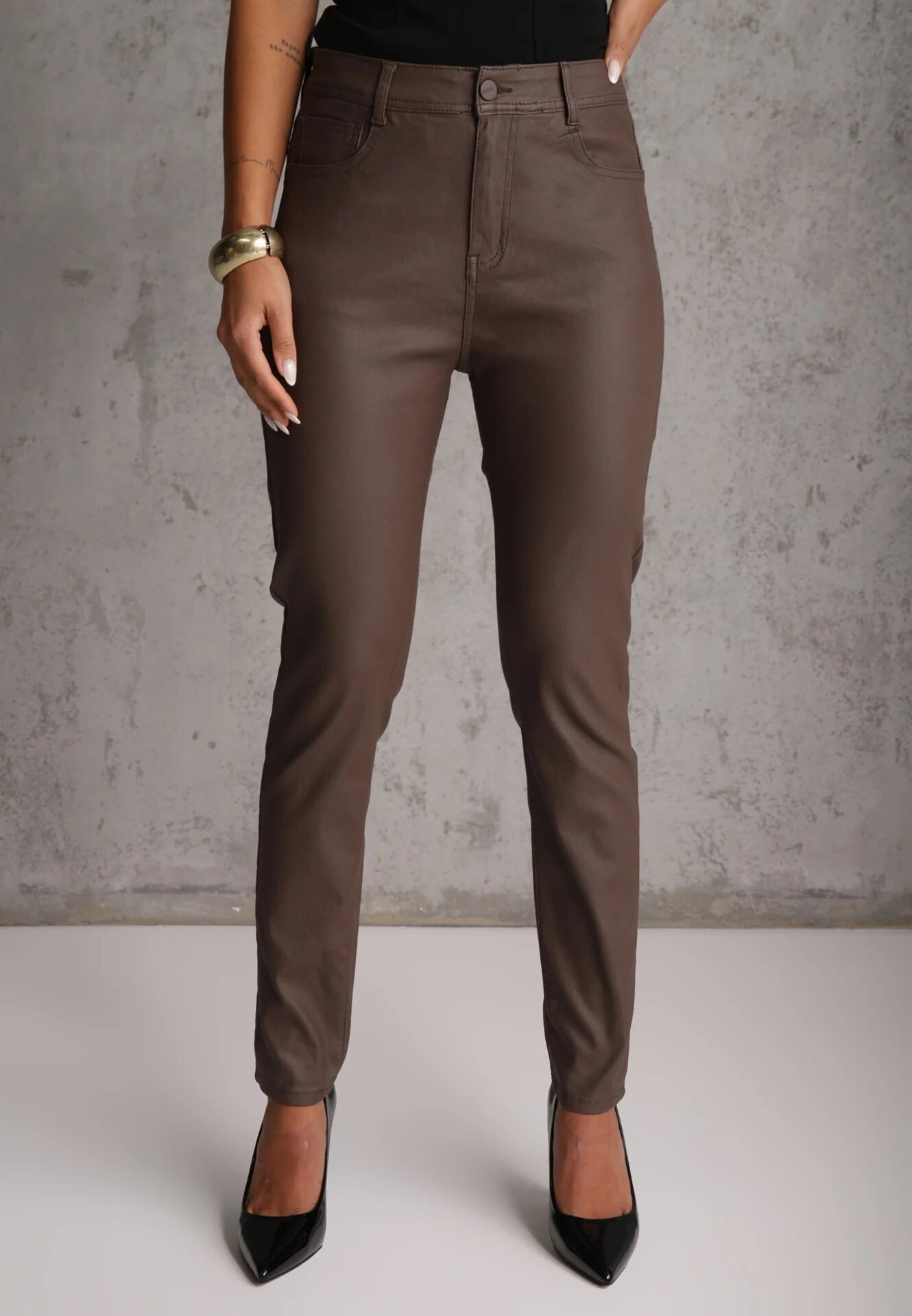  Pantaloni Maro închis Skinny Push Up Zilli