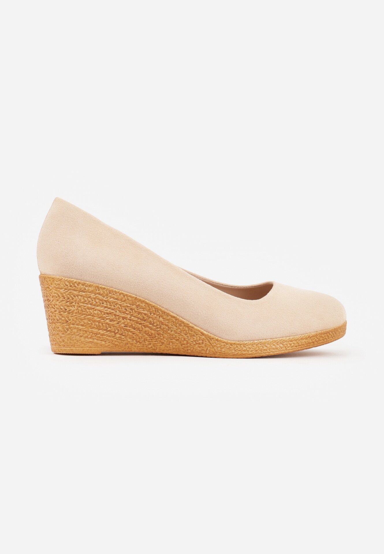  Pantofi bej deschis Vices pe pană cu branț din piele în stil Boho Mivella