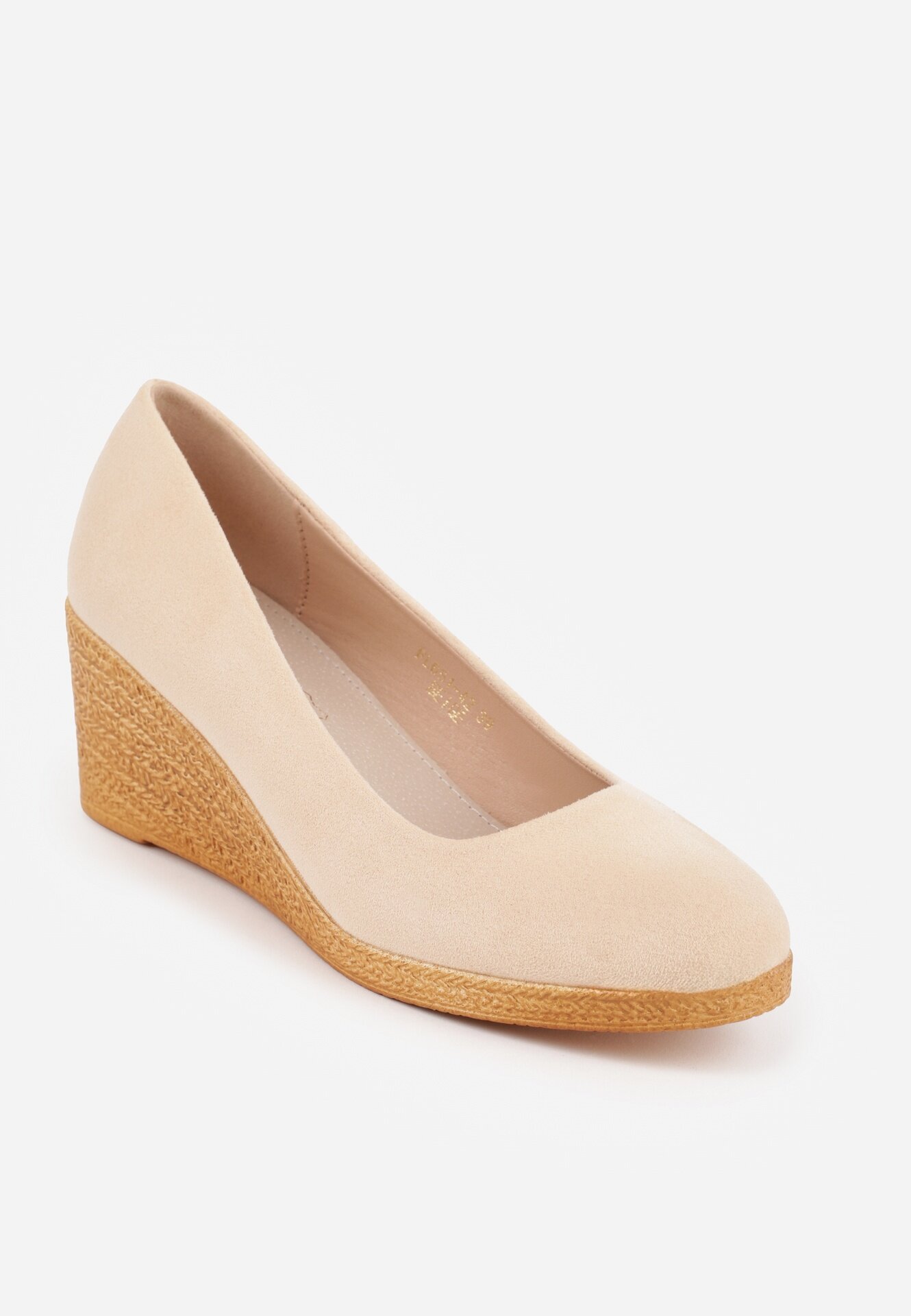  Pantofi bej deschis Vices pe pană cu branț din piele în stil Boho Mivella