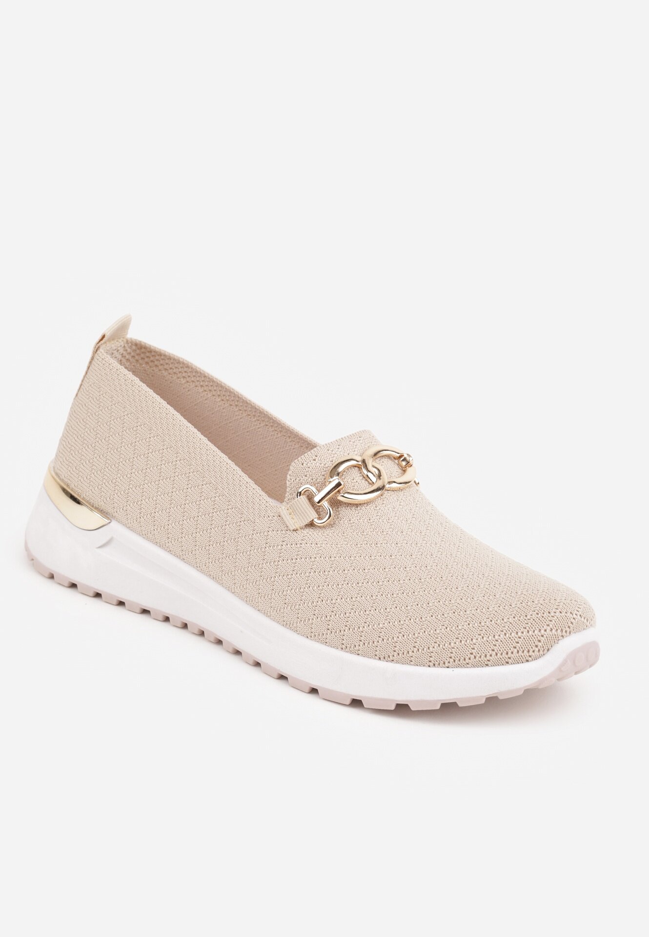  Pantofi bej slip-on stil teniși cu cataramă Wiatalia