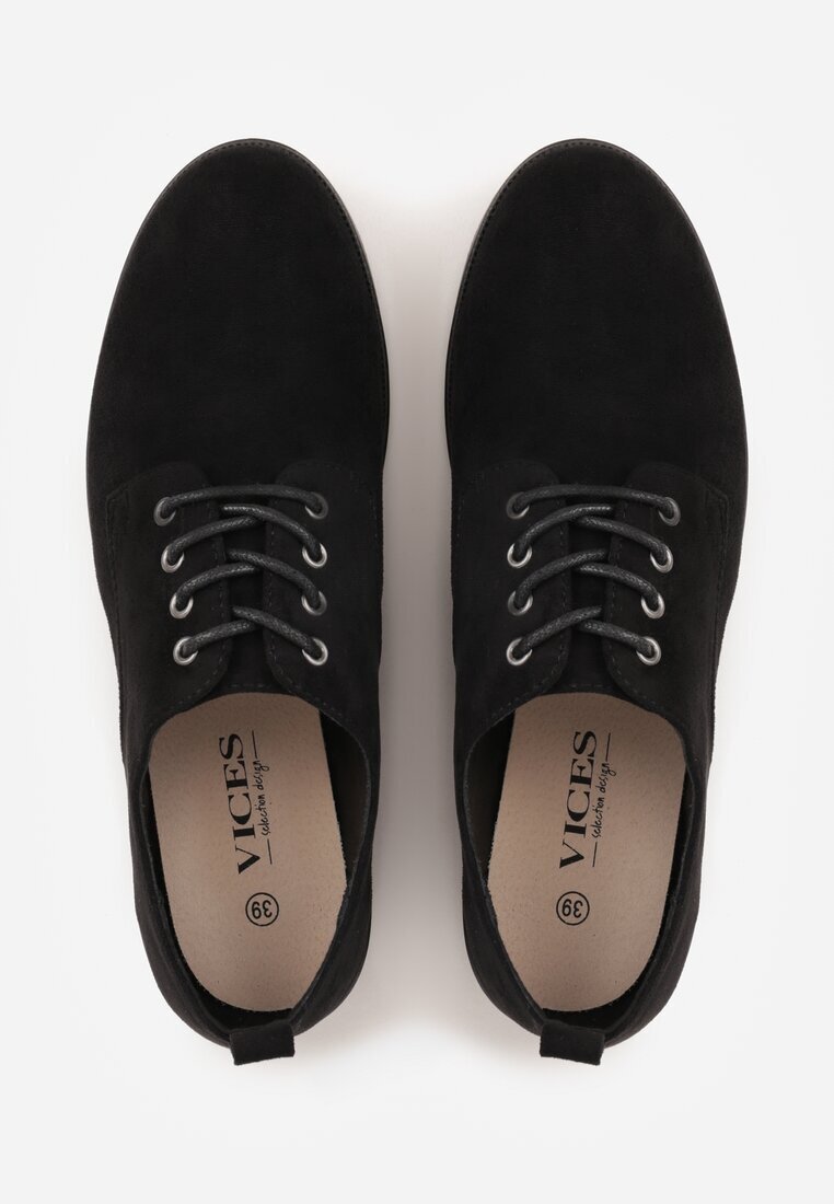  Pantofi Oxford Negri cu șireturi din piele Zatella