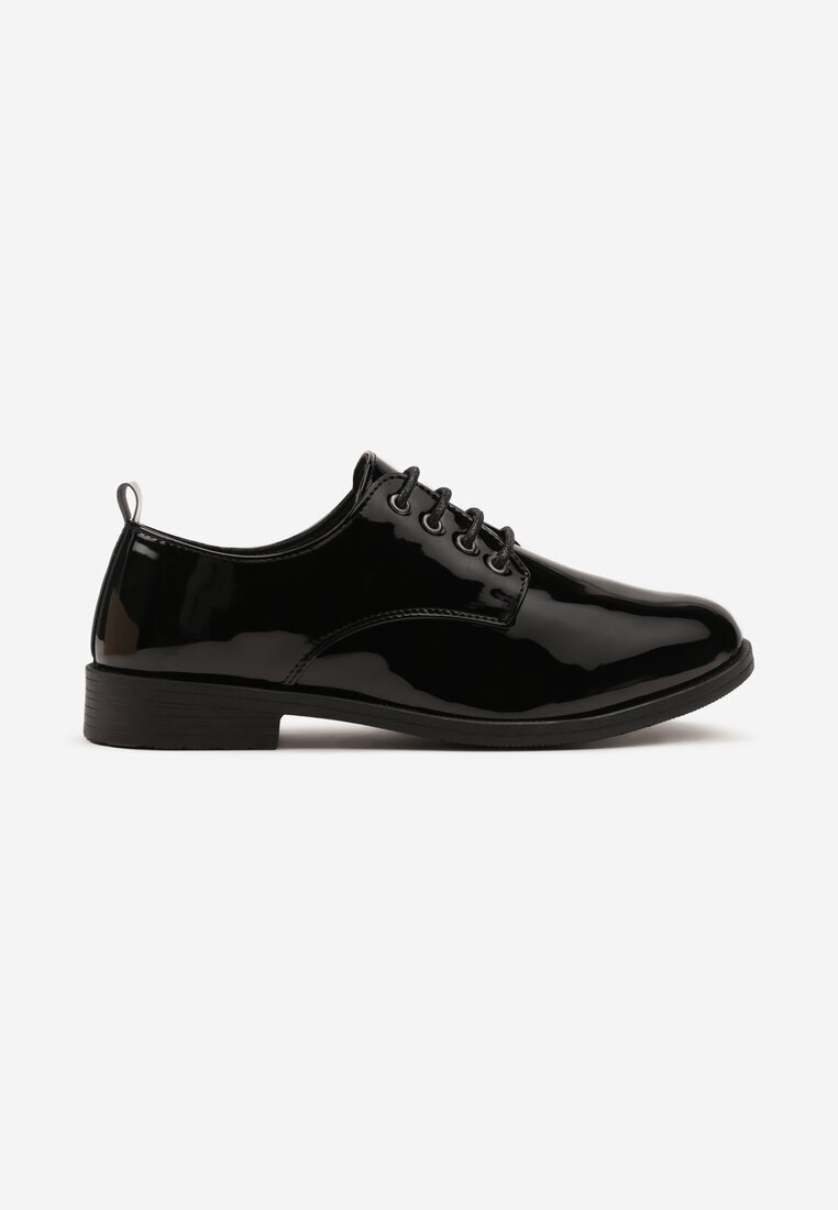  Pantofi Oxford Negri Lăcuiți Cu șireturi din piele Zatella
