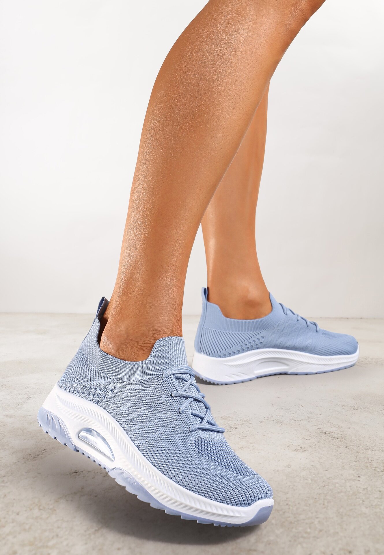  Pantofi sport Albaștri slip-on în stil șosetă cu talpă decorativă Moonlise