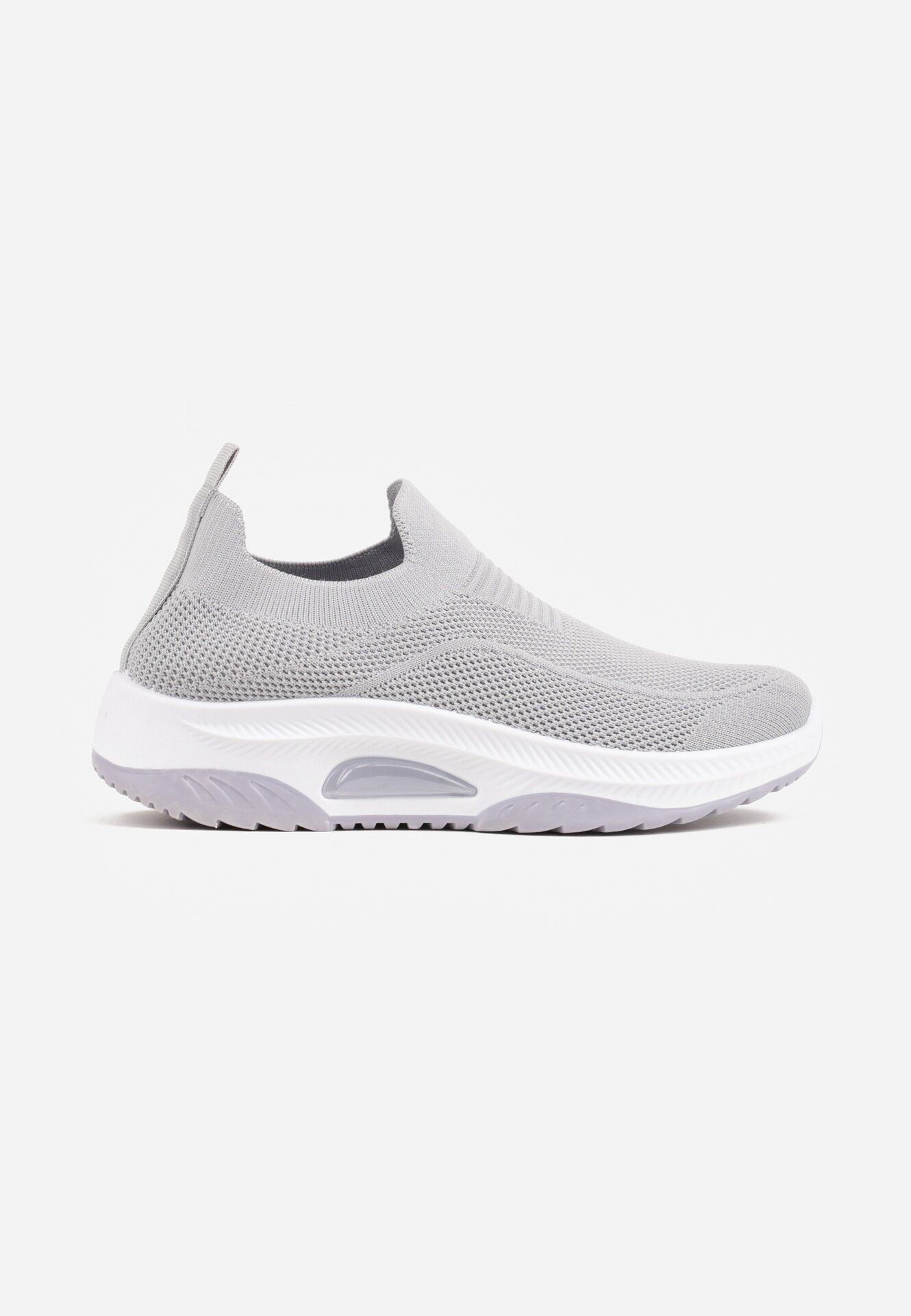  Pantofi Sport Casual Gri cu Talpă Groasă Decorați cu Perforații Fiovena