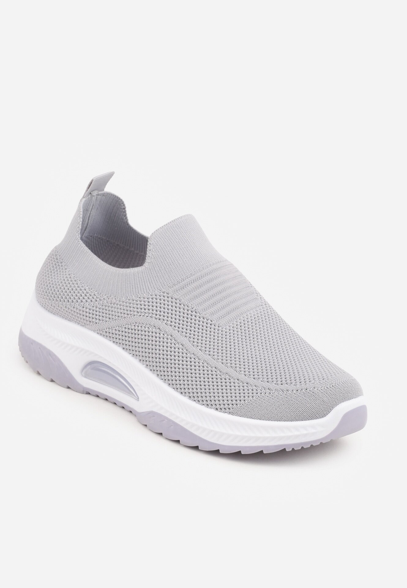  Pantofi Sport Casual Gri cu Talpă Groasă Decorați cu Perforații Fiovena