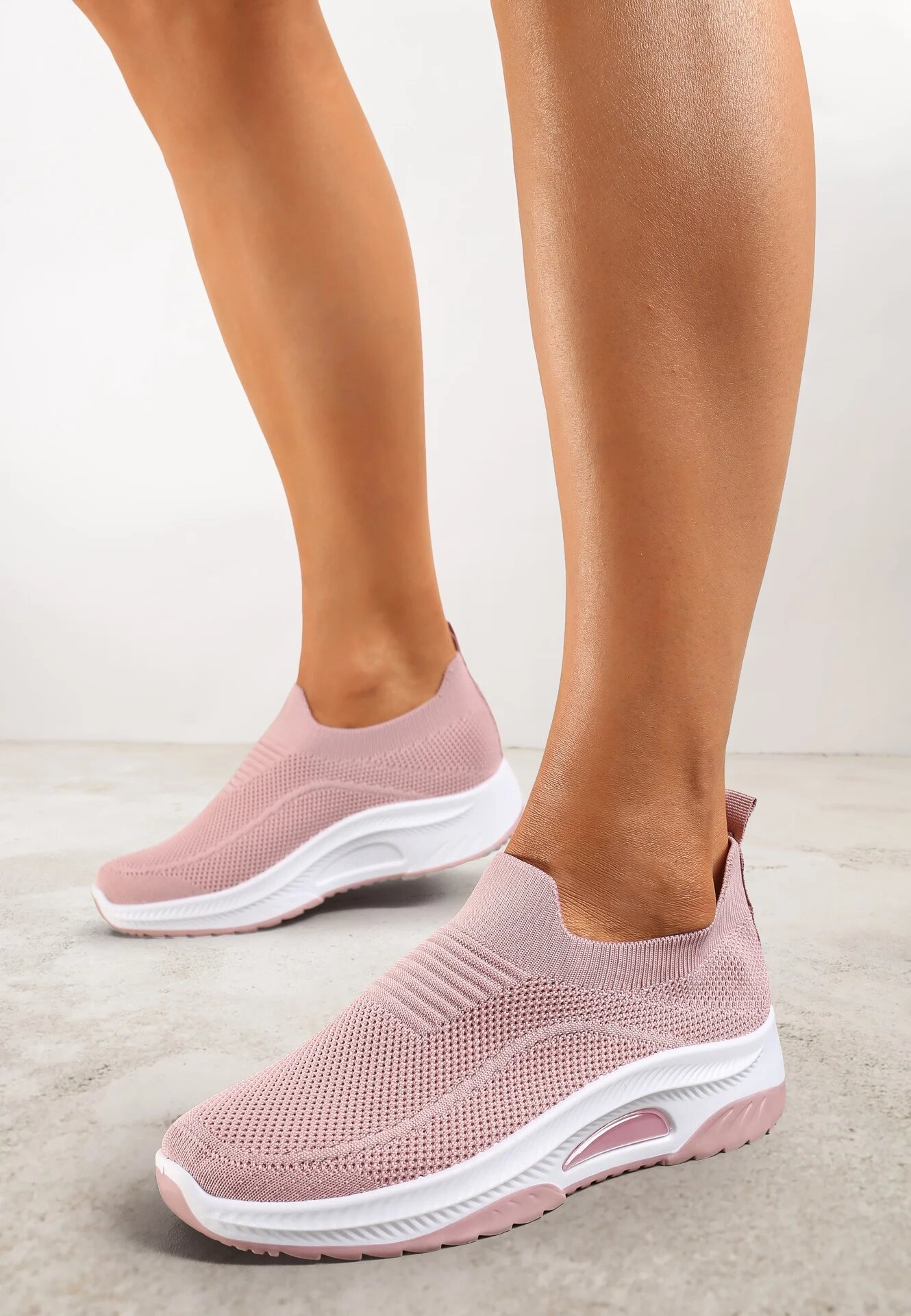  Pantofi Sport Casual Roz cu Talpă Groasă Decorate cu Perforații Fiovena