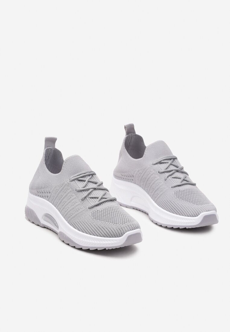  Pantofi sport Gri slip-on tip șosetă cu talpă decorativă Moonlise