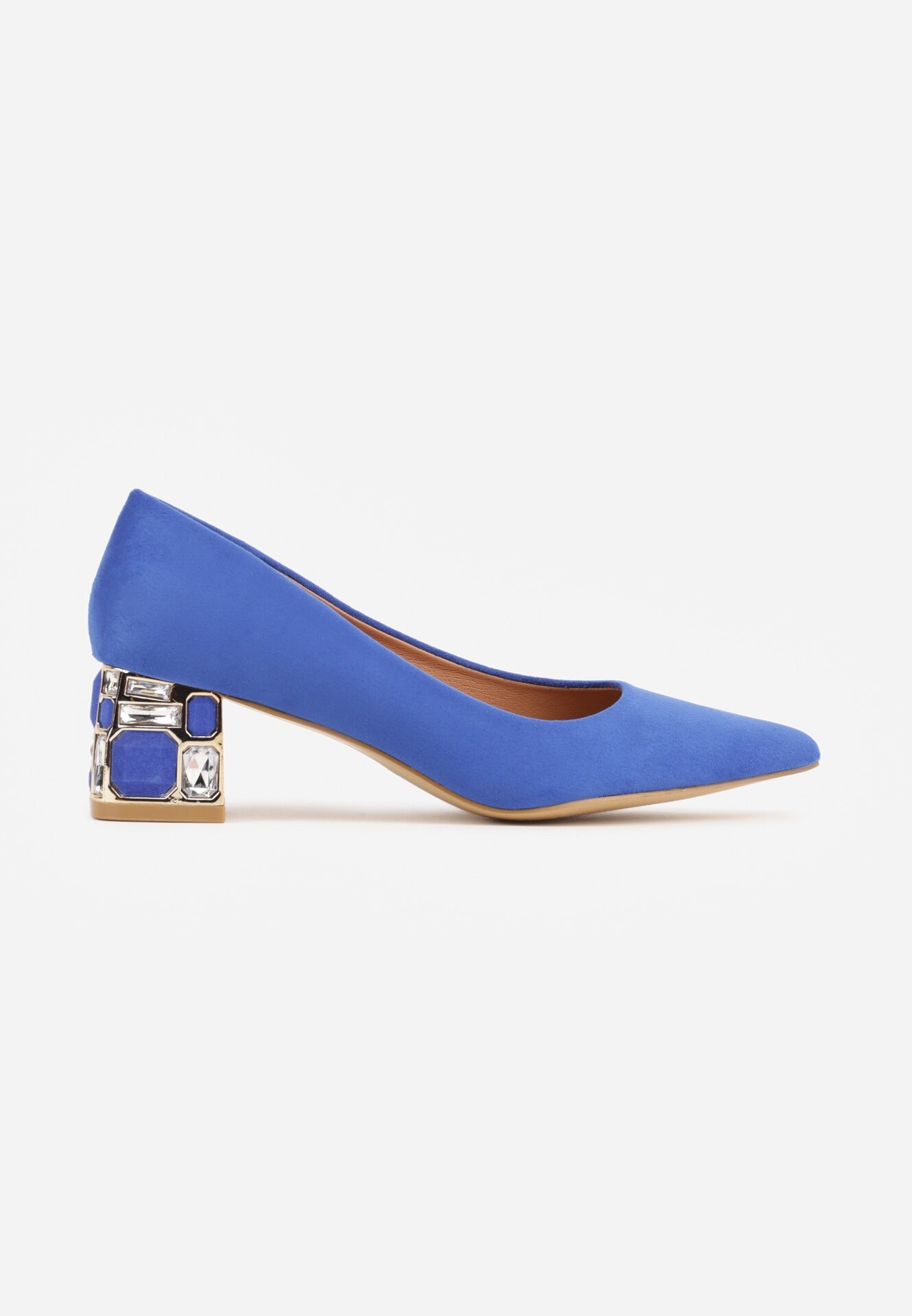  Pantofi stiletto albaștri Vices cu aplicații metalice cu branț din piele Akappia