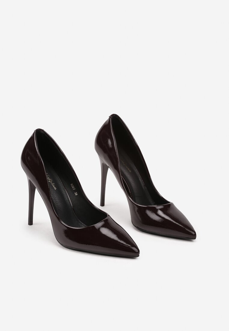  Pantofi Stiletto Bordo Lăcuiți în Stil Clasic Raison
