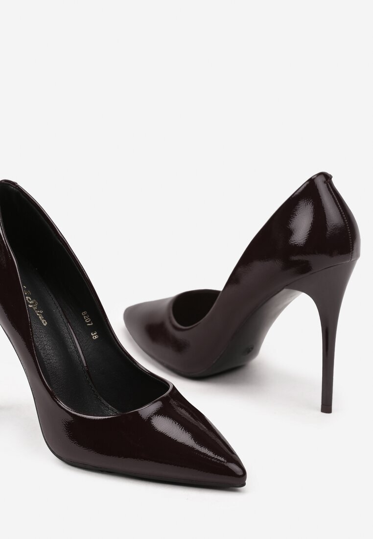  Pantofi Stiletto Bordo Lăcuiți în Stil Clasic Raison