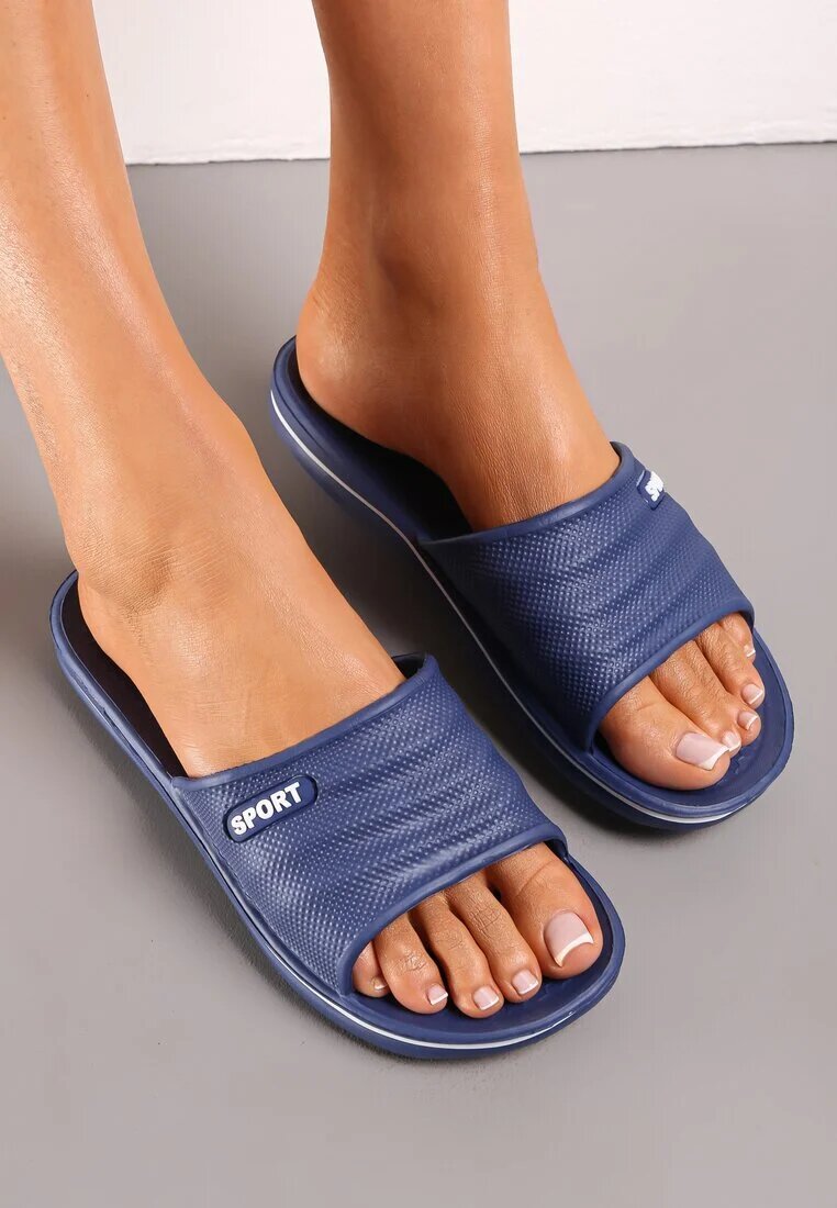  Papuci Bleumarin de Piscină cu Baretă Lată Sayeh