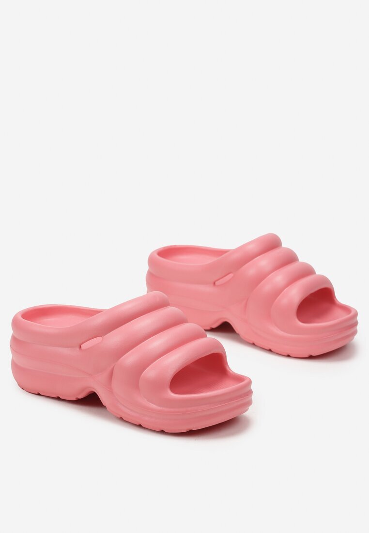  Papuci fuchsia de designer de cauciuc cu vârful rotund Vilnira