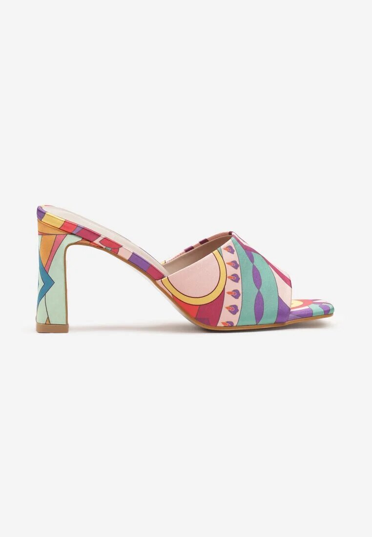  Papuci Roz-Violet Boho cu toc gros Ulvetta