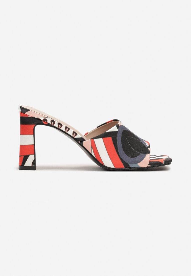  Papuci slip-on Negri Boho cu toc gros Ulvetta