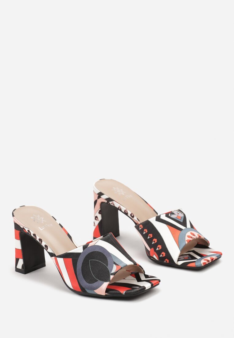  Papuci slip-on Negri Boho cu toc gros Ulvetta