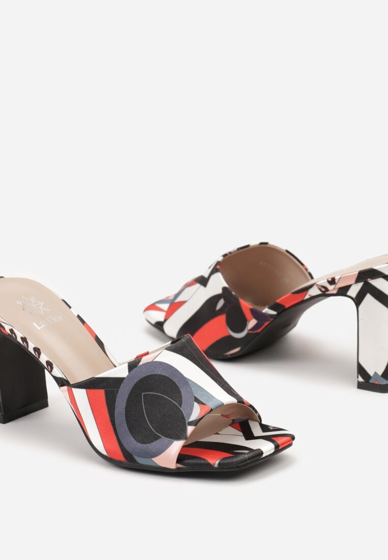  Papuci slip-on Negri Boho cu toc gros Ulvetta
