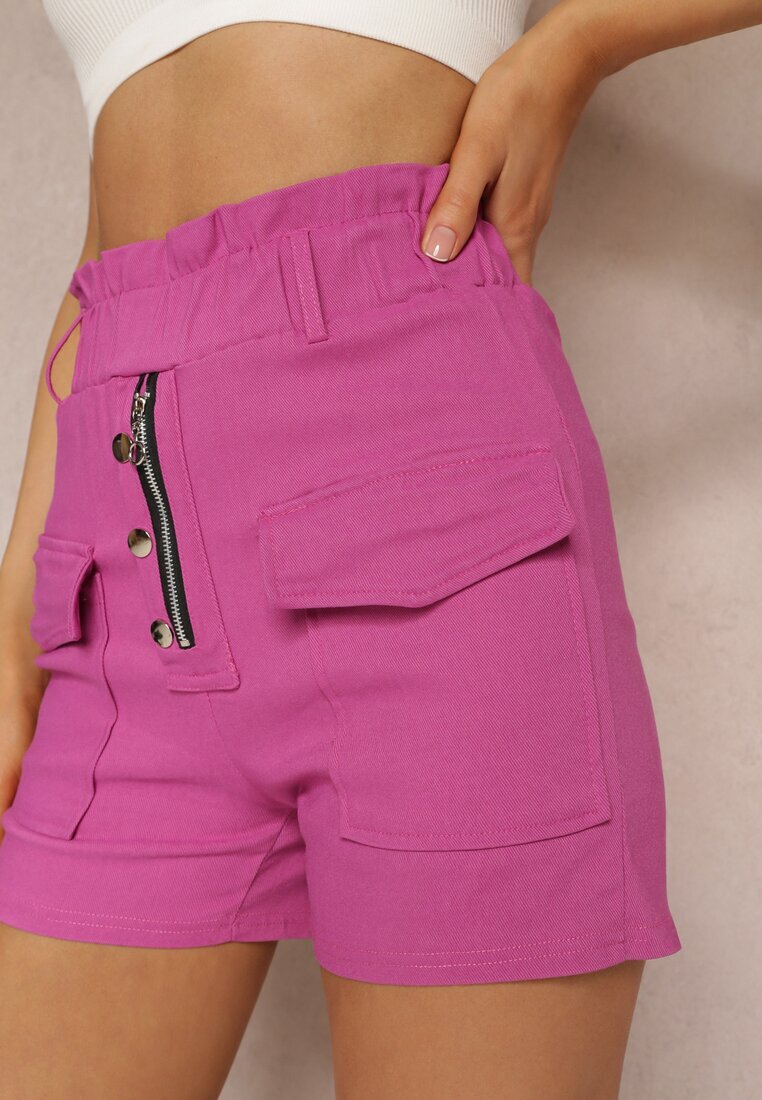 pesail Pantaloni scurți fuchsia cu talie elastică Himna