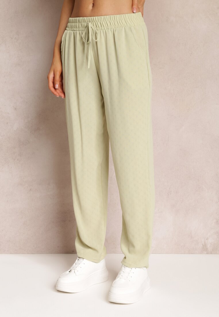 pesail Pantaloni Verde deschis cu elastic în talie și fibră de bambus Ecili