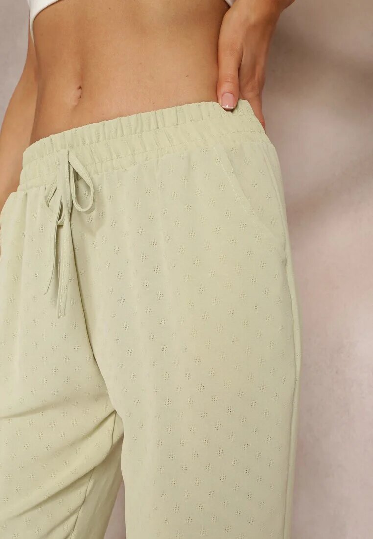 pesail Pantaloni Verde deschis cu elastic în talie și fibră de bambus Ecili
