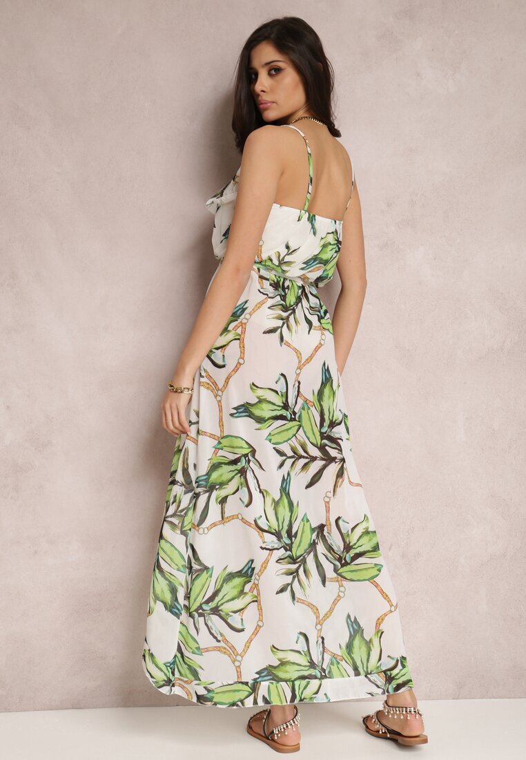 pretty Rochie Alb-Verde Sereilena