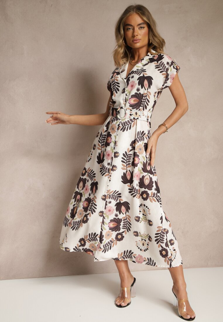 pretty Rochie Cămașă Neagră din Viscoză cu o Curea Suplimentară Nitapinia
