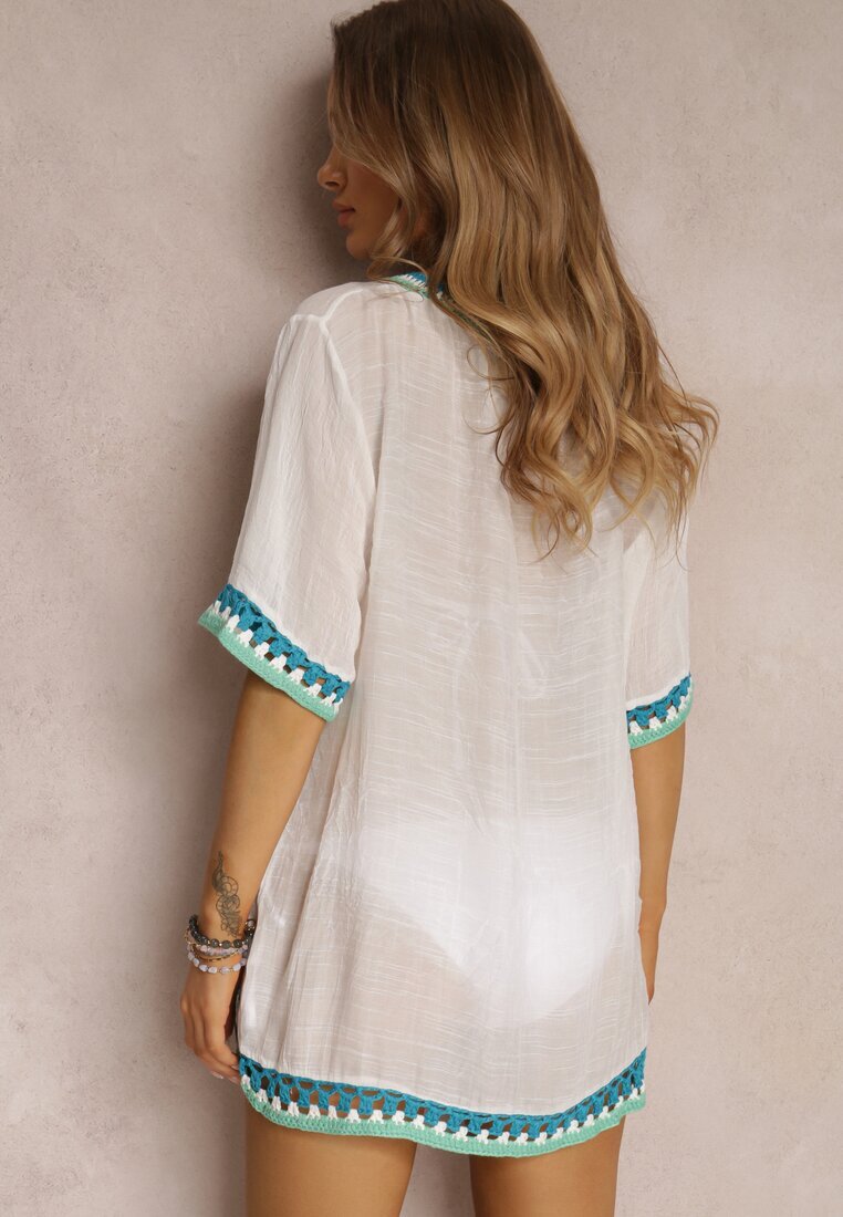 r&f fashion Cardigan Alb din Bumbac Devillers