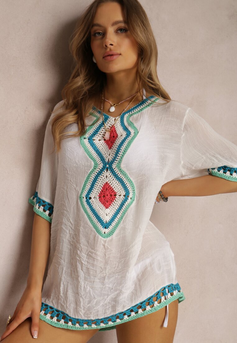 r&f fashion Cardigan Alb din Bumbac Devillers