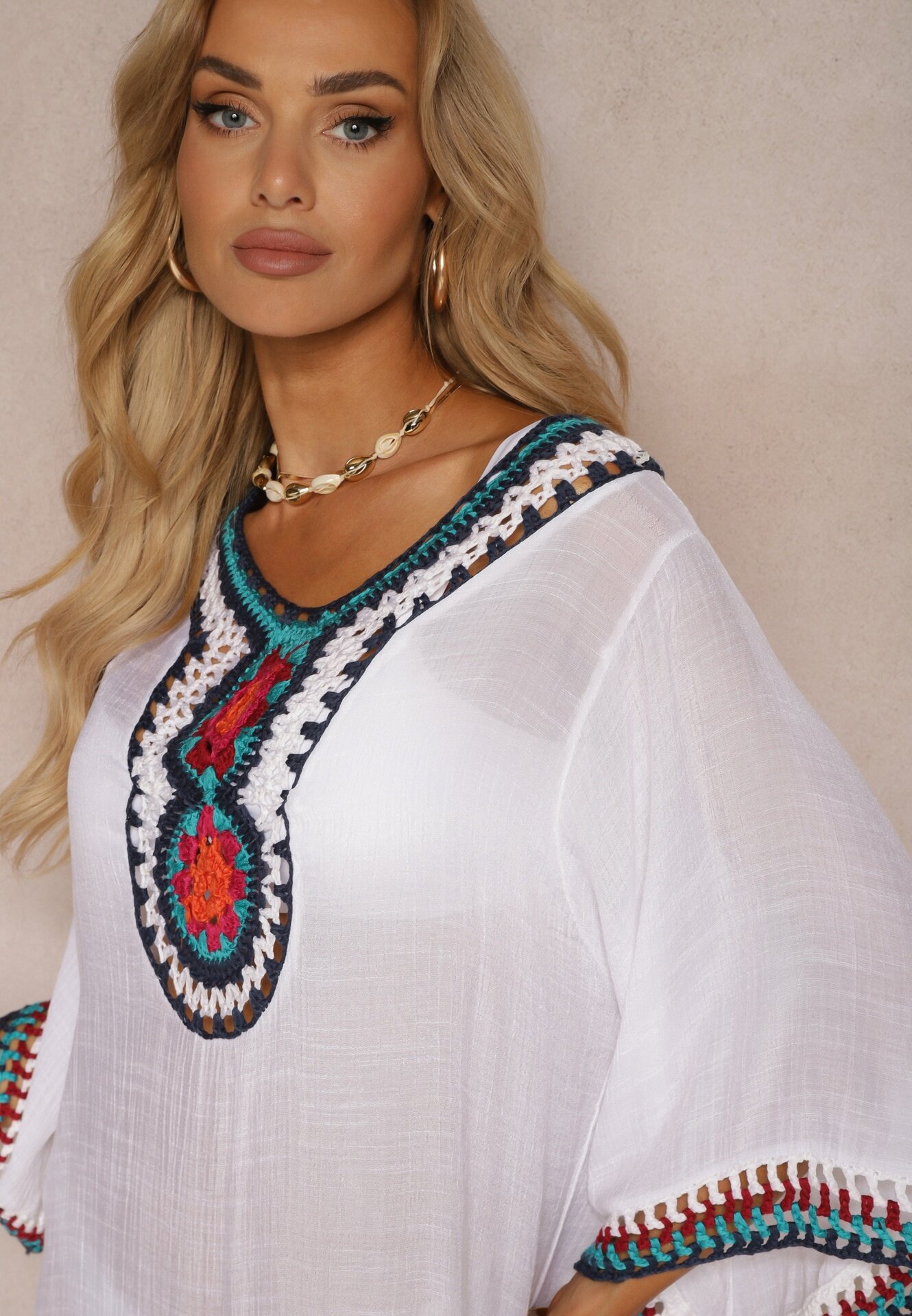 r&f fashion Cardigan Bluză Albă cu Inserții din Țesătură Ajurată Vandasia