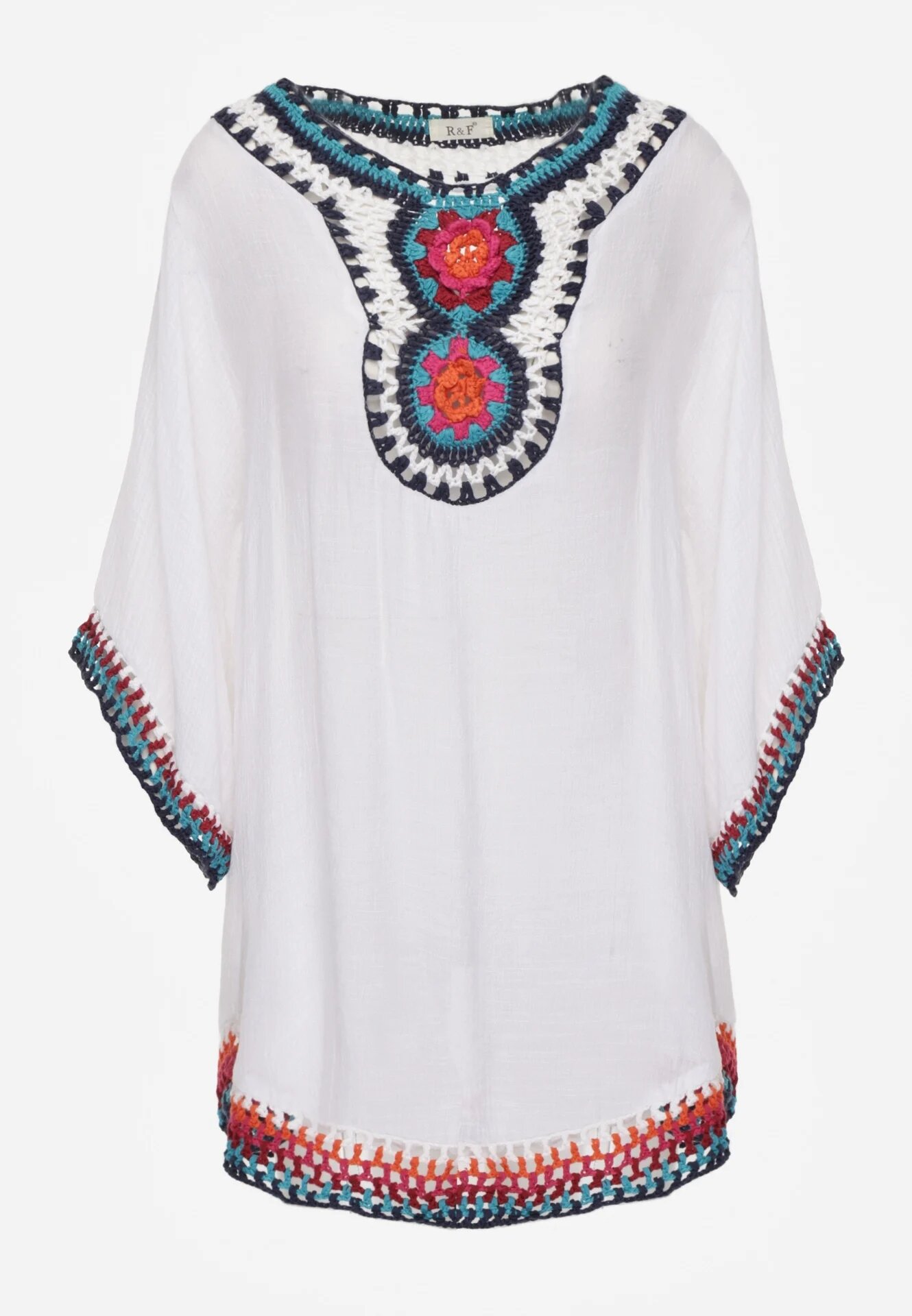 r&f fashion Cardigan Bluză Albă cu Inserții din Țesătură Ajurată Vandasia