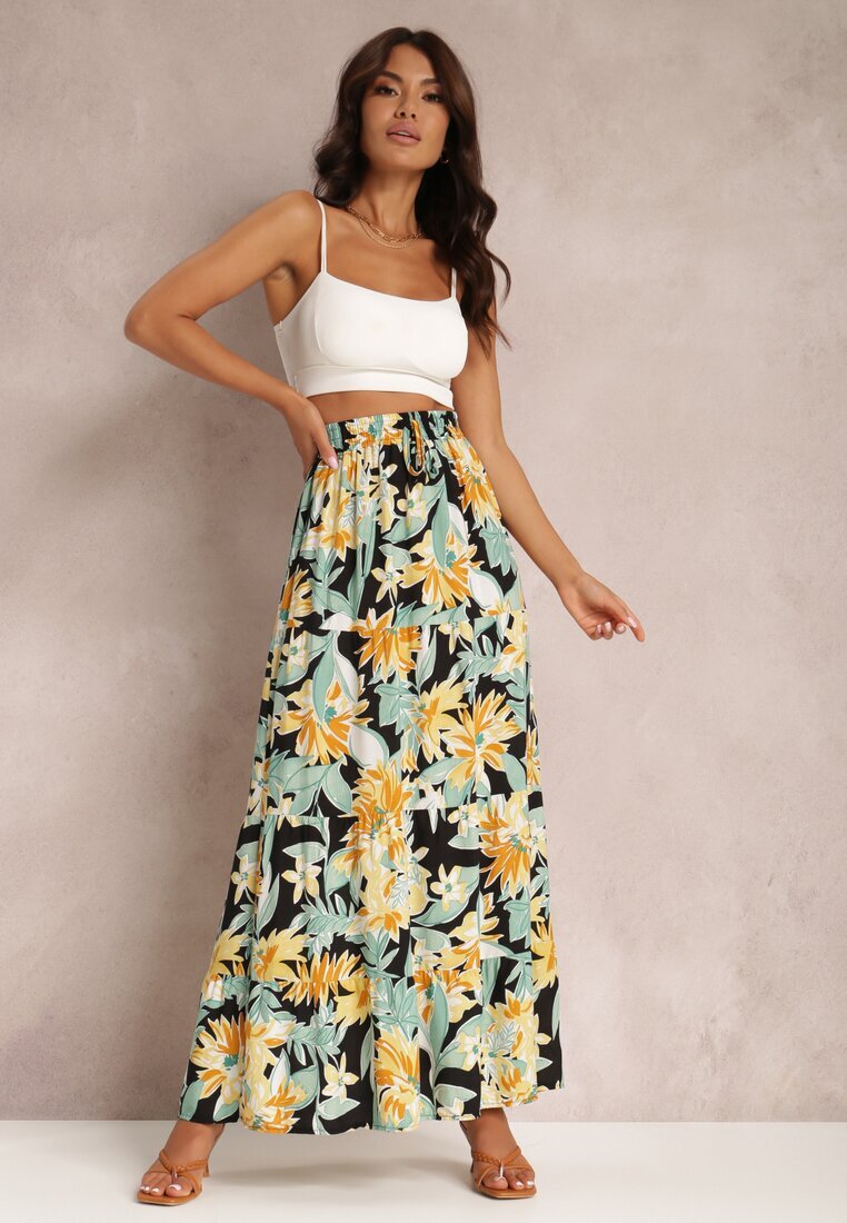 r&f fashion Fustă Negru-Galbenă Rozwyn