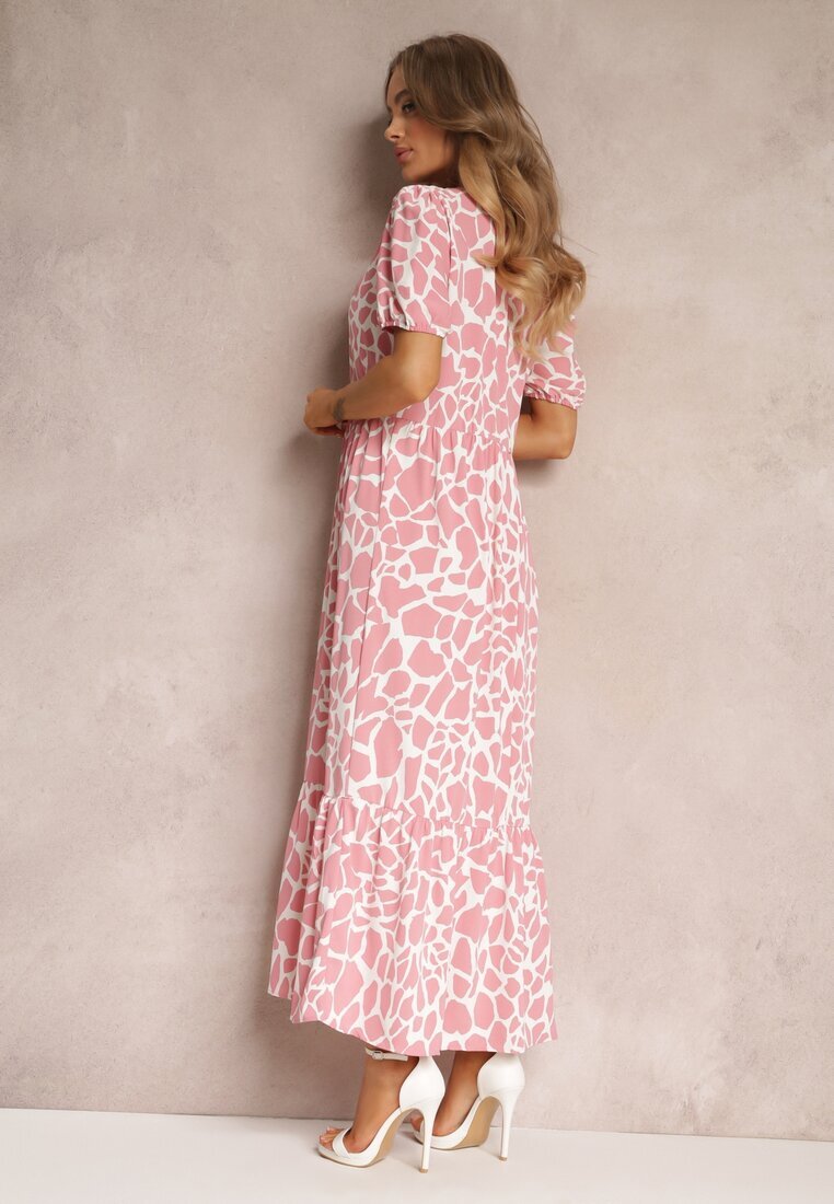 r&f fashion Rochie Roză Maxi cu mânecă scurtă și volan Hartleigh