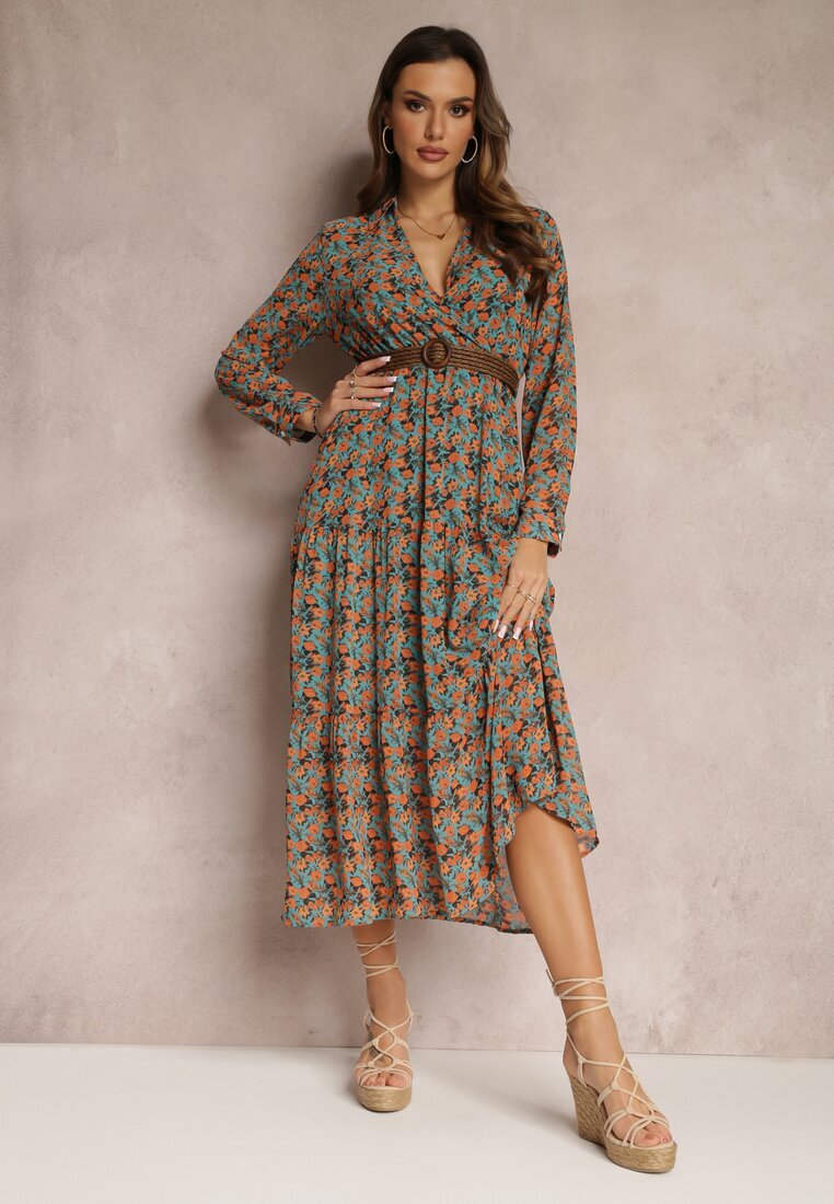 r&f fashion Rochie Verde Cu Curea Asikias