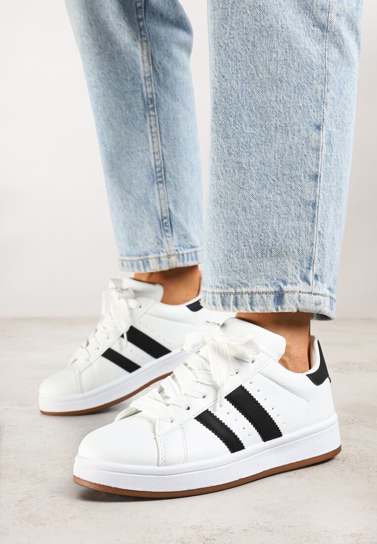 renda Adidași Albi în Stilul Tenișilor Iconici cu Benzi Decorative Marazea