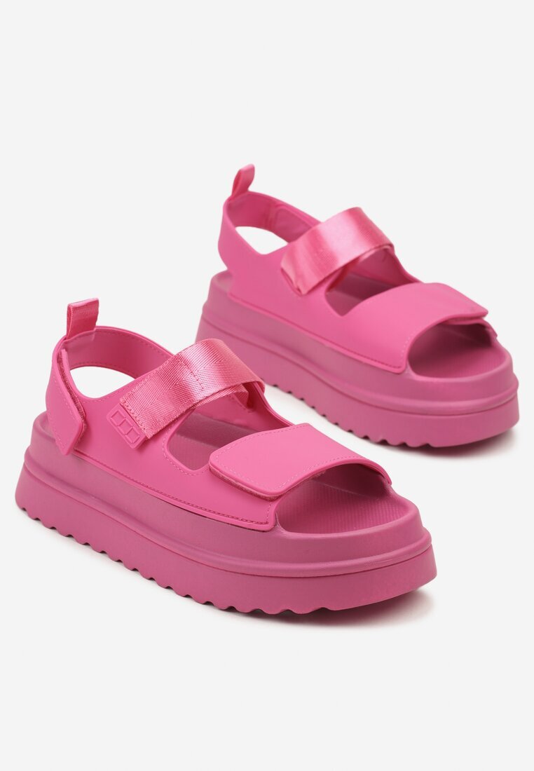 renda Sandale Fucsia Chunky pe Platformă cu Închidere cu Velcro Lorovia