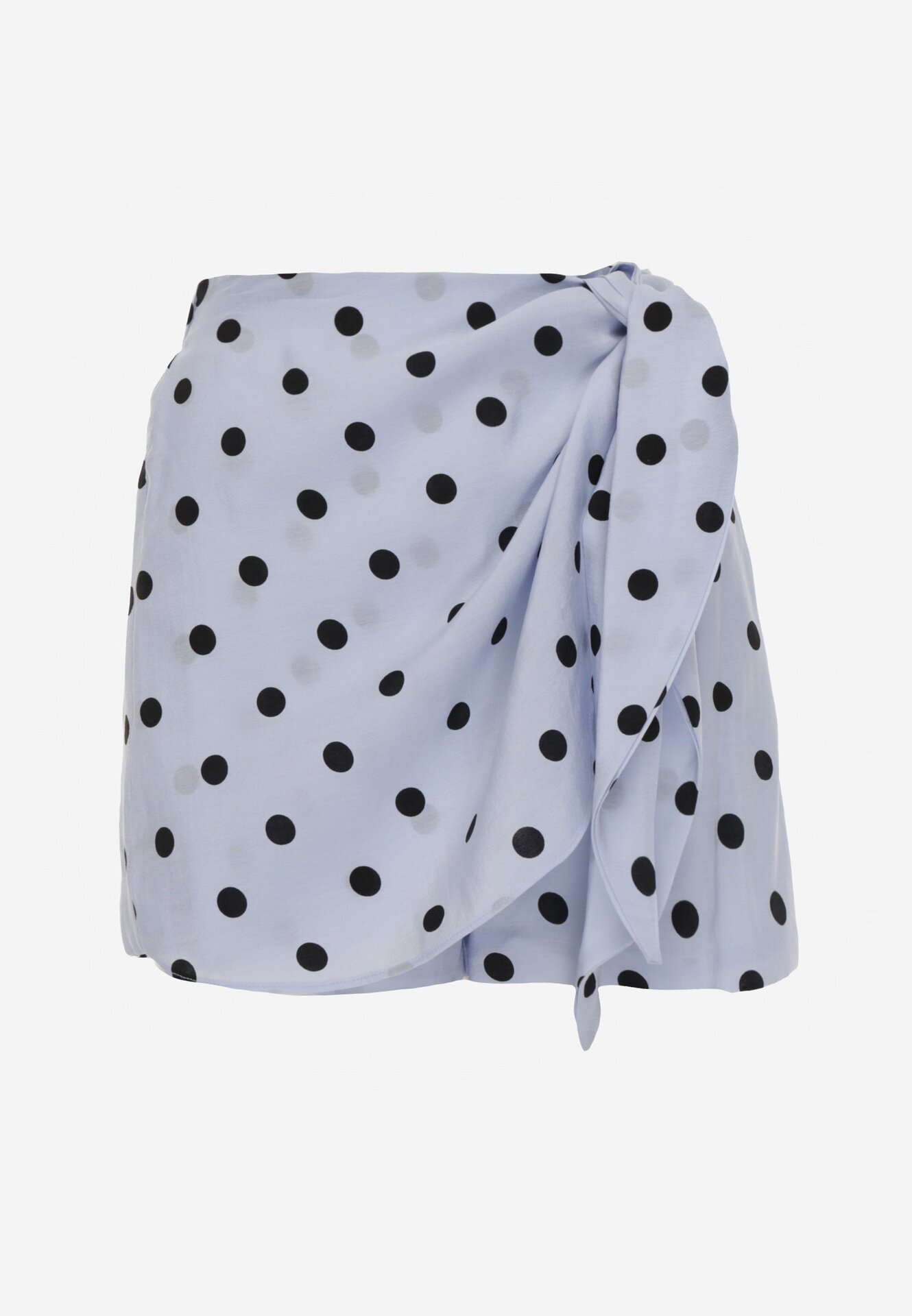 retro & icone Fustă-pantaloni scurți din viscoză cu puncte în stil retro tip cravată în talie Deneia Albaștri