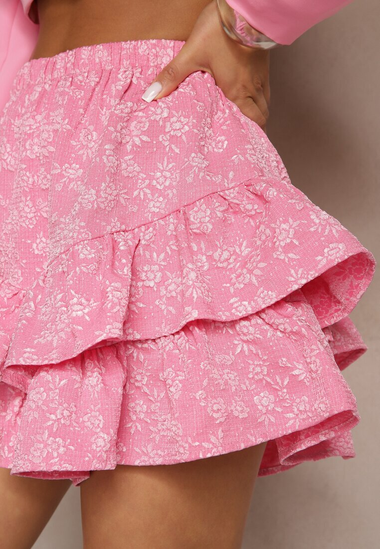retro & icone Fustă-Pantaloni scurți Roz Decorate cu volane Sopolisea