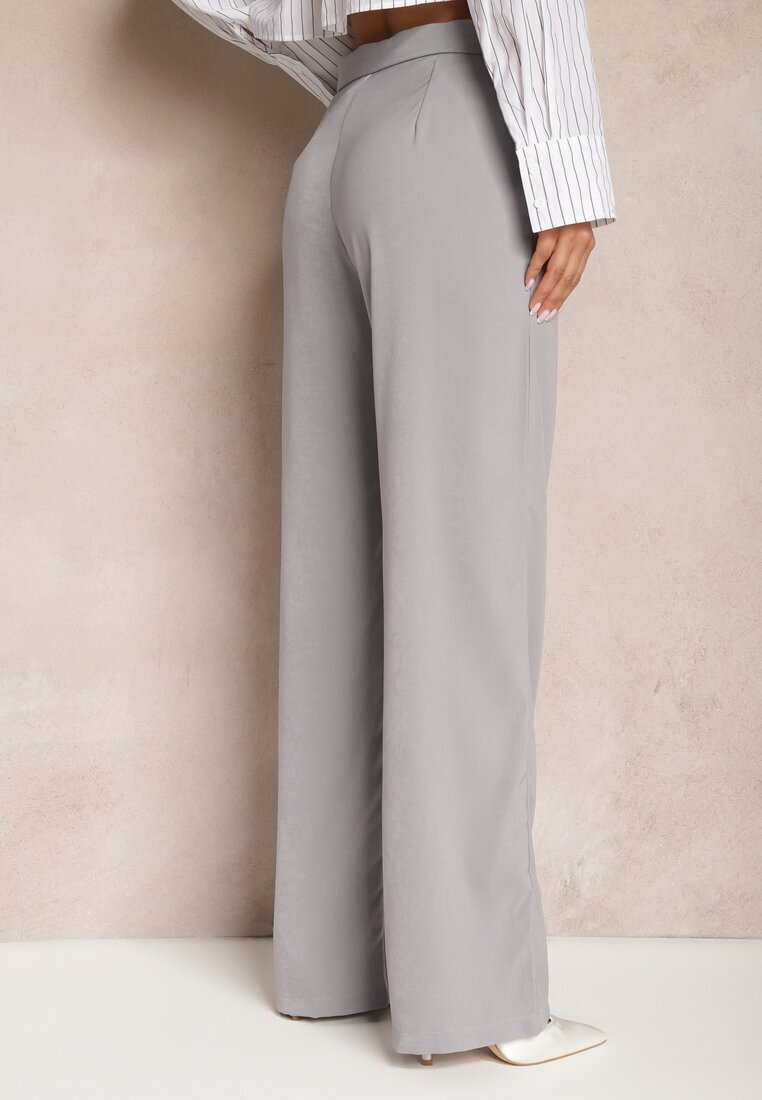 retro & icone Pantaloni Gri Largi cu închidere cu cârlig Brutris