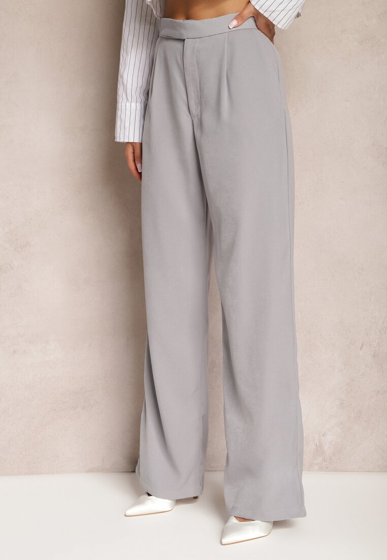 retro & icone Pantaloni Gri Largi cu închidere cu cârlig Brutris